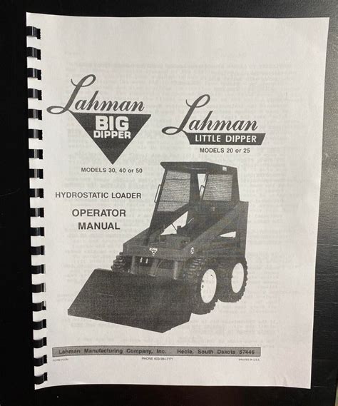 lahman little dipper skid steer loader operator & parts manual|lahman skid steer manual.